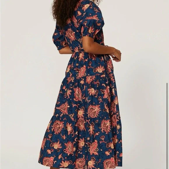 A.L.C. Mischa Dress SZ 4 DESIGNER $495 Cotton Boho Festival Tiered Maxi Natural - Picture 3 of 10